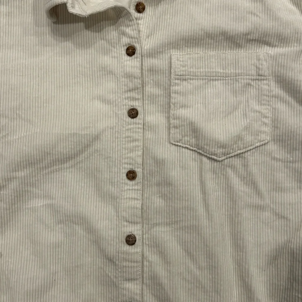 Madewell Womens Corduroy Mini Shirtdress Pockets Lighthouse Ivory Size Small